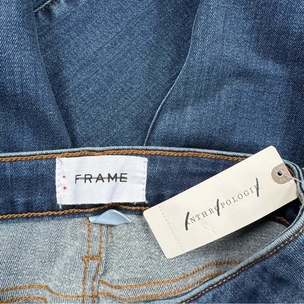 NWT FRAME Le Crop Mini Boot Jeans Dark Wash Blue Lupine